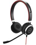 Căști cu microfon Jabra - Evolve 40 Stereo, negre/roșii - 1t