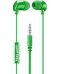 Căști cu microfon Cellularline - Music Sound 3.5 mm, verde - 1t