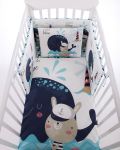 Set 6 piese lenjerie pentru patut bebe Kikka Boo Happy Sailor - 70 x 140 cm - 4t
