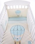 Set 2 piese lenjerie de pat pentru patut bebe  Kikka Boo Puppy on Balloon - EU style, 70 х 140 cm - 3t