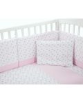 Set 5 piese lenjerie de pat pentru patut bebe Kikka Boo Flowers - Tricot, 60 x 120 cm, roz - 2t