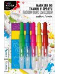 Kidea Animale Kidea Animals Textile Spray Markers - Cu șabloane, 5 bucăți - 1t