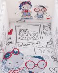Set 2 piese lenjerie de pat pentru patut bebe Kikka Boo Love Rome - EU style, 60 x 120 cm - 4t