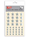 Set stickere APLI - Stele argintii, stralucitoare, 3 file - 1t