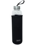 Sticlă de sticlă Nerthus - Negru, protecție din neopren, 600 ml - 1t