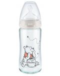 Sticla de sticla NUK First Choice - Temperature Control, 0-6 luni, 240 ml, Winnie the Pooh - 1t