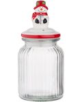 Borcan de sticlă cu capac ceramic ADS - Snowman, 900 ml - 1t