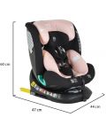 Scaun de masă pentru copii  Moni - Serengeti, IsoFix, I-Size, 40-150 cm, roz - 11t