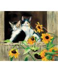 Puzzle SunsOut de 550 piese - Susan Bourdet, Kittens and Sunflowers - 1t
