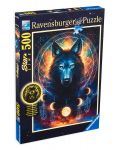 Puzzle luminos Ravensburger din 500 de piese - Privire de lup - 1t