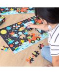 Puzzle stralucitor Apli Kids - Cosmos, 60 piese, cu afis - 3t