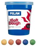 Plastilina Milan - Soft Dough Glitter, 5 culori х 142 g - 2t