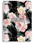 Caiet Black&White Crystal Garden - A4, 80 foi, sortiment - 3t
