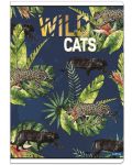 Caiet de notite Lastva Wild Cats - A4, 52 de coli, randuri late, cu 2 margini, asortiment - 4t