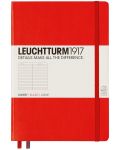 Agenda  Leuchtturm1917 Notebook Medium A5 - Rosu, pagini liniate - 1t