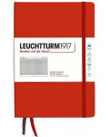 Caiet Leuchtturm1917 Natural Colors - A5, roșu, pagini pătrate, copertă rigidă - 1t