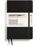 Caiet Leuchtturm1917 Paperback - B6+, negru, pagini pătrate, copertă rigidă - 1t