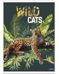Caiet de notite Lastva Wild Cats - A4, 52 de coli, randuri late, cu 2 margini, asortiment - 1t