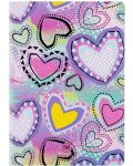 Caiet Cool Pack Pastel Hearts - A5, 32 de coli, rânduri înguste colorate - 1t