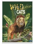 Caiet de notite Lastva Wild Cats - A4, 52 de coli, randuri late, cu 2 margini, asortiment - 3t