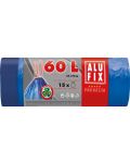 Saci de gunoi cu legături ALUFIX - 60 l, 15 buc., albaștri - 1t