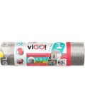Saci de gunoi cu legături viGO! - Premium #1, 60 l, 10 buc, argintiu - 1t