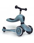 Trotinetă și bicicletă de echilibru 2 în 1 Scoot&Ride - Highwaykick, albastru de oțel - 3t