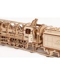Puzzle 3D din lemn Ugears de 443 piese - Locomotiva cu tender - 5t