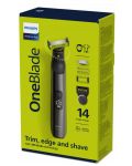 Trimmer Philips - OneBlade Pro Face and Body, negru - 2t