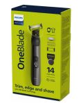 Trimmer Philips - OneBlade Face and Body, negru - 2t
