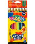 Creioane colorate Colorino Kids - triunghiulare, cu ascutitoare, 12 culori - 1t