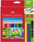 Faber-Castell Creioane colorate triunghiulare - Triunghiulare, 24 bucati - 1t