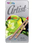Creioane colorate Colorino Artist - in cutie metalica, 12 culori - 1t