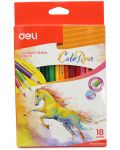 Creioane colorate Deli Colorun - EC00310, 18 culori - 1t