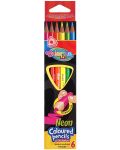 Creioane colorate Colorino Kids - 6 culori, neon - 1t