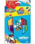 Colorino Disney Mickey and Friends Creioane colorate triunghiulare 12 bucati/24 culori (cu ascutitoare) - 1t