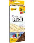 Creioane de culoare Colokit - 24 de culori, ascuțitor de creion - 1t