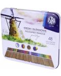 Creioane colorate acuarelă Astra Prestige - În cutie metalică, 48 culori - 1t
