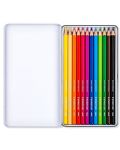 Creioane colorate acuarela Staedtler DJ – 12 culori, cutie metalica - 2t