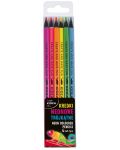 Creioane colorate in culori neon Kidea - 6 culori - 1t