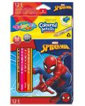 Colorino Marvel Spider-Man Creioane colorate triunghiulare 12 culori + 1 (cu ascutitoare) - 1t