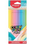 Creioane colorate  Maped Color Peps - Pasteluri, 12 culori - 1t