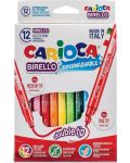 Carioci colorate Carioca - Birello, 12 culori, cu 2 varfuri - 1t