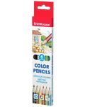 Creioane colorate Erich Krause - Hexagonale, 6 culori	 - 1t