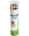 Creioane colorate Carioca Tita - 24 culori + ascutitoare - 1t