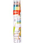 Creioane colorate Deli Enovation - EC112-12, 12 culori, in tub - 1t