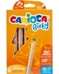 Set creioane colorate Carioca Baby 3 in 1 - 6 culori, cu ascutitoare cadou - 1t