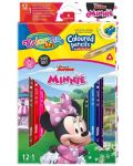 Colorino Disney Junior Minnie Creioane colorfate triunghiulare 12 culori + 1 (cu ascutitoare) - 1t