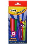Creioane colorate B-Max - Ecocolor, 12 culori - 1t