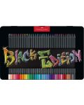 Creioane de culoare Faber-Castell Black Edition - 36 de culori, cutie metalica - 1t